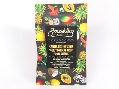 Smokiez Sour Tropical Fruit Chews | 100mg - Vibe By California